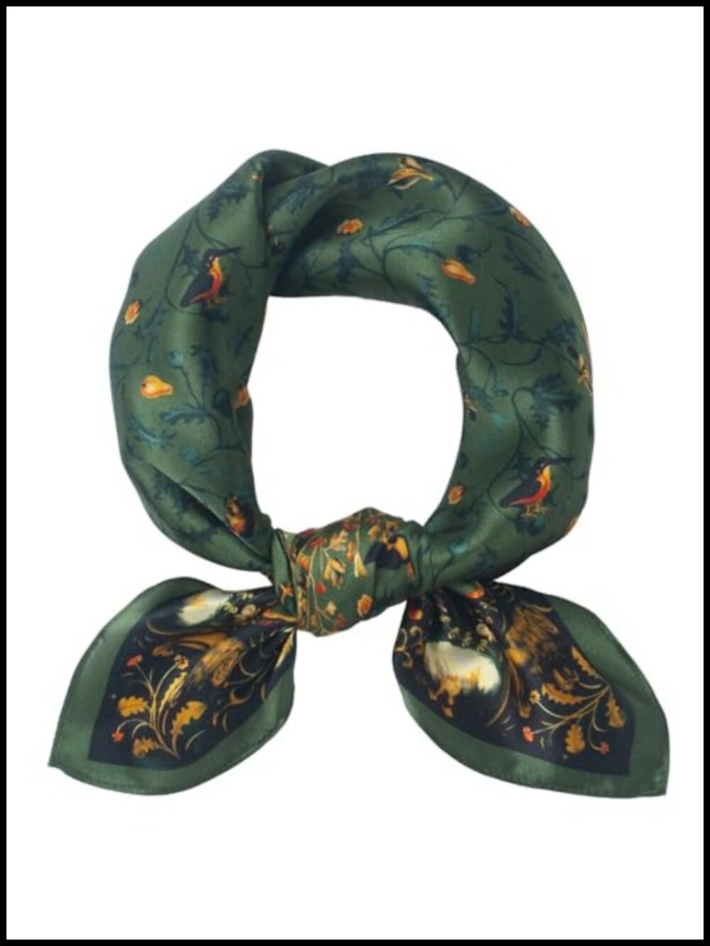 100% Mulberry Silk Scarf Women 25.6" Square Floral Gift Boxed
